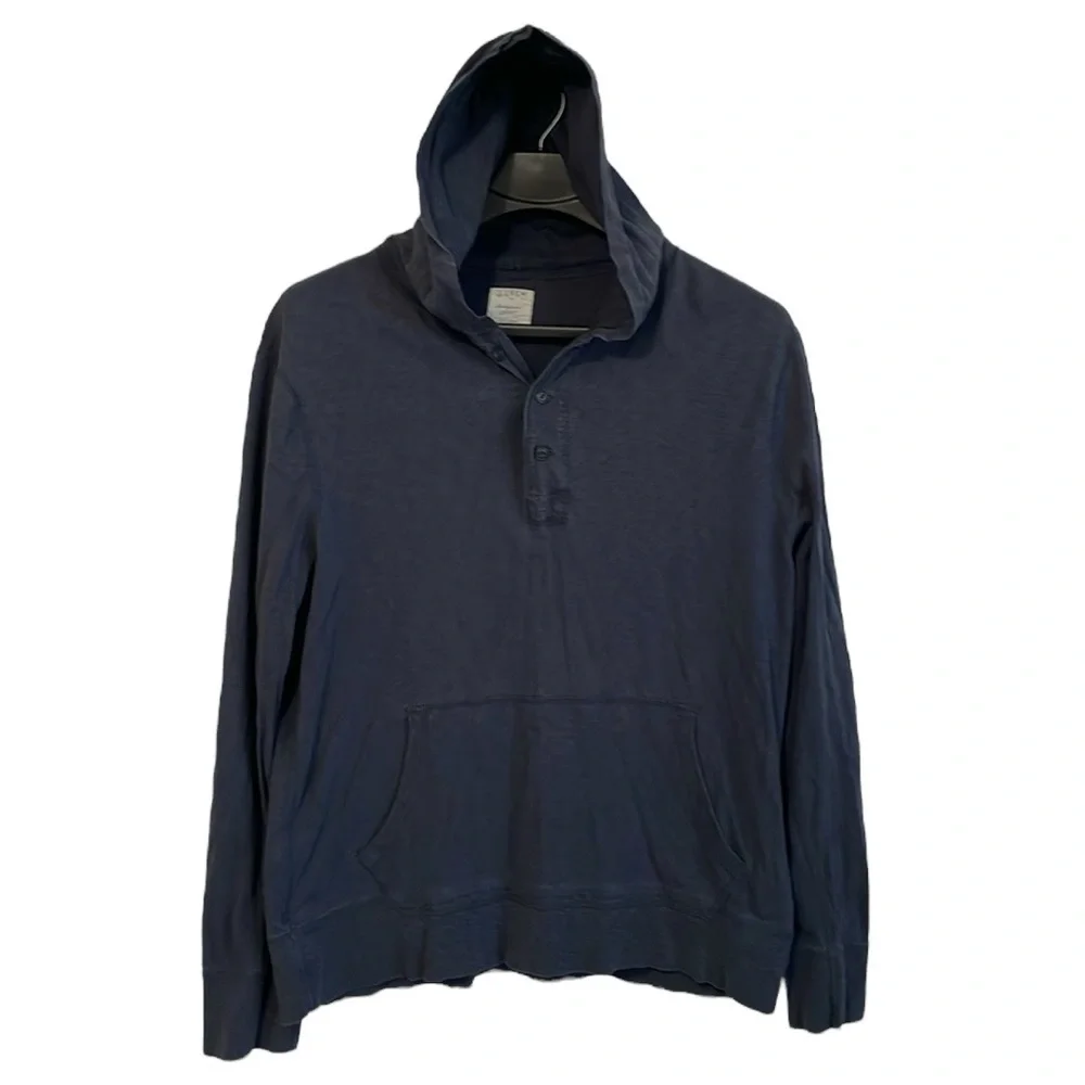 J. Crew men’s Size XL ringspun jersey blue lightweight hoodie. T-Shirt material.